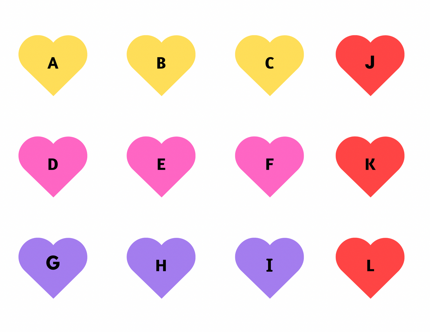 Letter Hearts free download