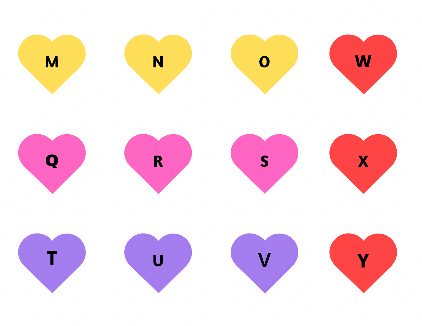 Letter Hearts free download