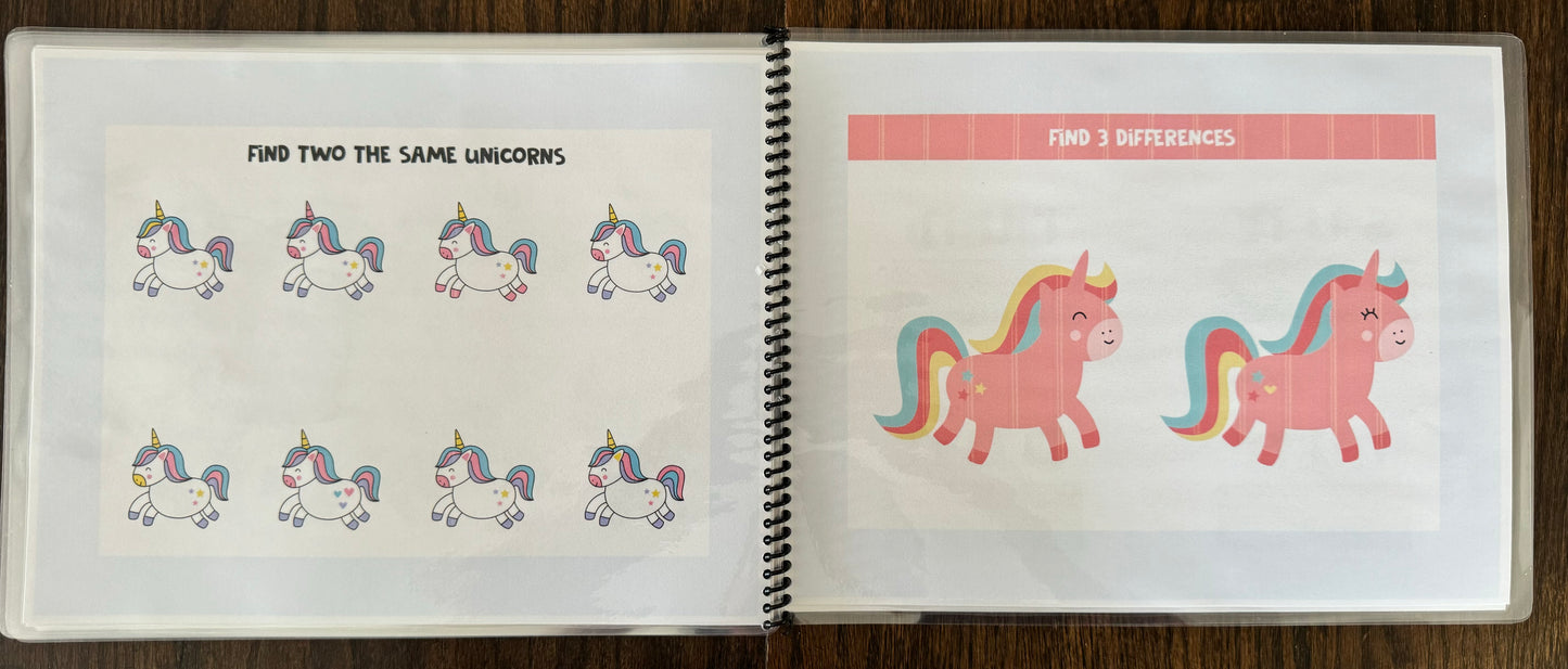 (ages 3-6) Unicorn Busy Book